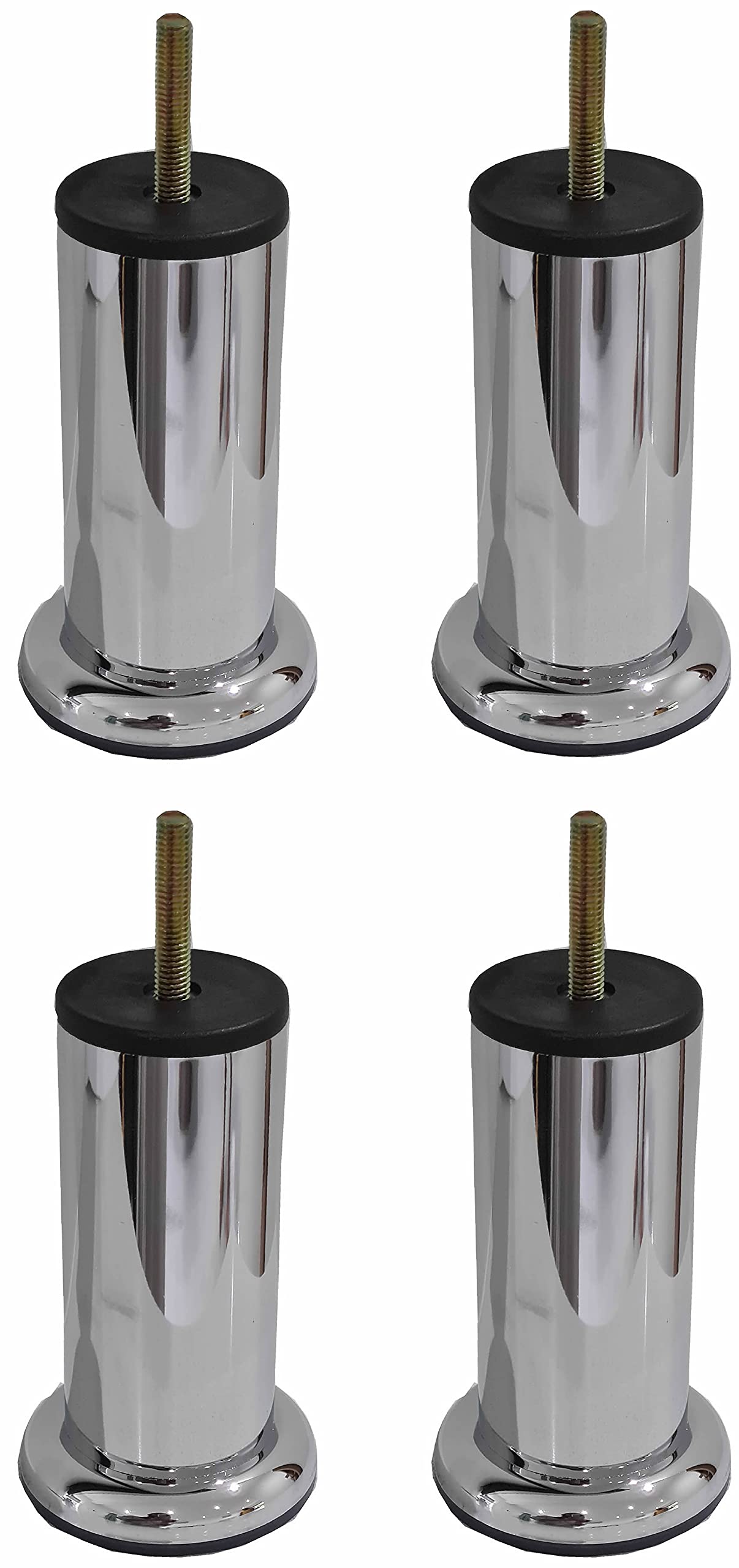 4X Metal Chrome Legs Furniture Feet for Sofas, Beds, Chairs, Footstool, Cabinet 120mm Height