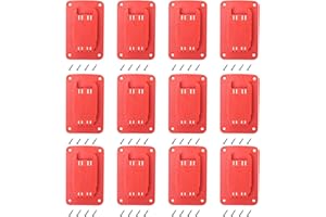 KETTKEL 12packs Tool Holder For Milwaukee M18 & Dewalt 20v,Wall Mount Drill Holder with 48 Screws (red)