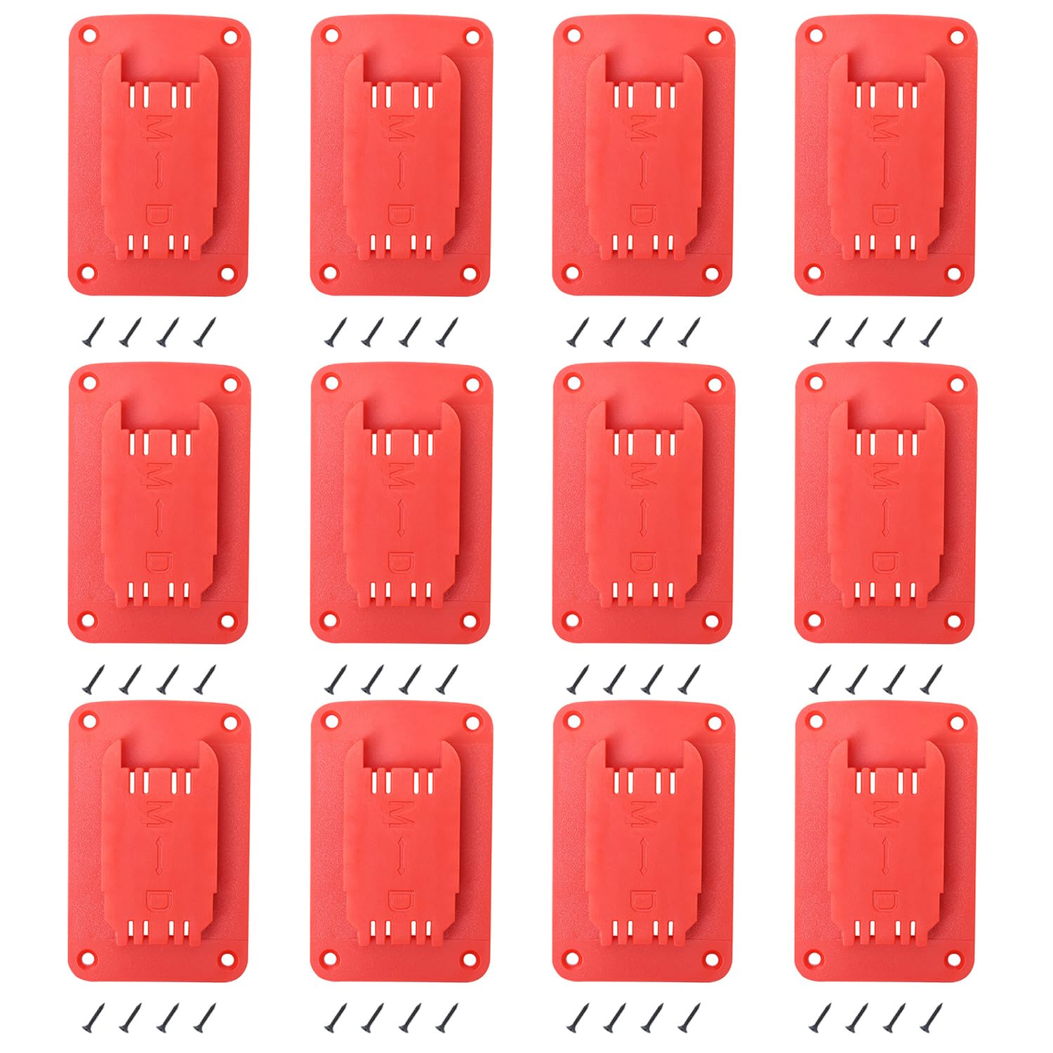 Photo 1 of 12packs Tool Holder For Milwaukee M18 & Dewalt 20v,Wall Mount Drill Holder with 48 Screws (red)