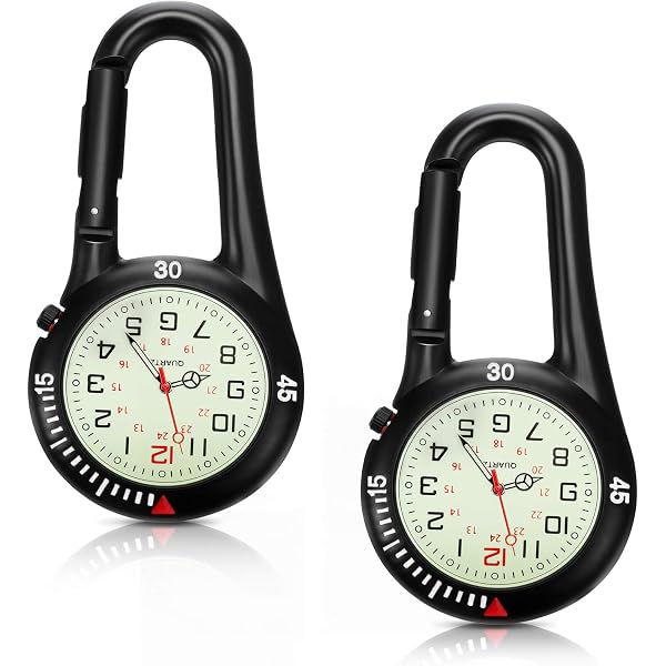 Montre Mousqueton Poche Quartz Avec Boussole - Montre Randonnée Étanché Infirmière Camping Voyage