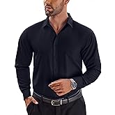 COOFANDY Men's Dress Shirts Long Sleeve Button Up Shirts Formal Business Shirt