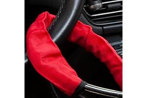 EOHMAK Car Steering Wheel Locks Portable Steering Wheel Anti-Theft Device Sturdy Steering Wheels Car Lock Theft Prevention with 3 Keys for Car Vehicles Truck SUV Van (Red)