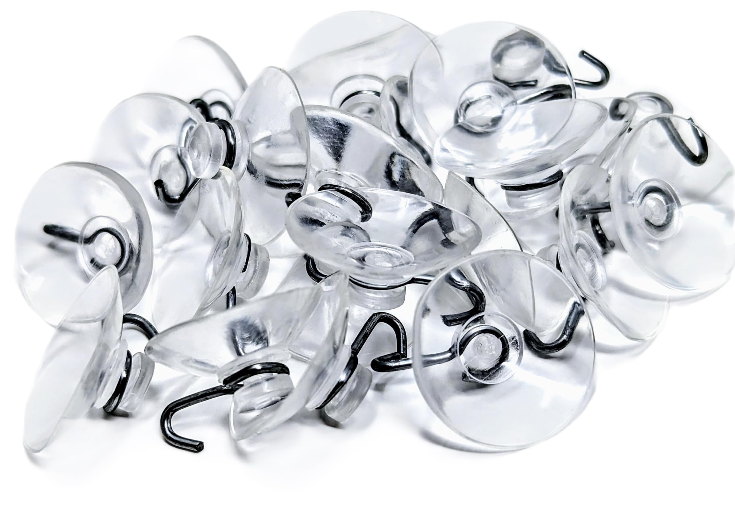 YLAB 24 Strong Christmas Suction Cup Hooks – 2cm | Transparent, Reusable Hooks for Glass Windows, Bathroom Mirrors, Tiles & Doors | No Drilling, Easy Installation, Residue-Free Removal
