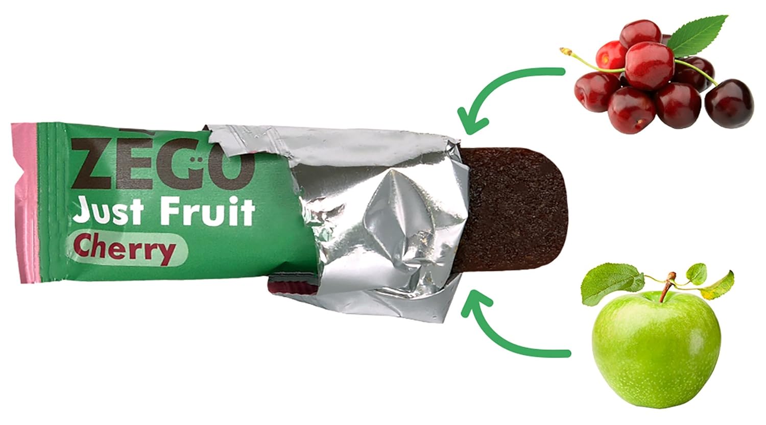ZEGO Just Fruit Bars, Cherry [Non GMO, Vegan, Gluten Free] (Pack of 12)