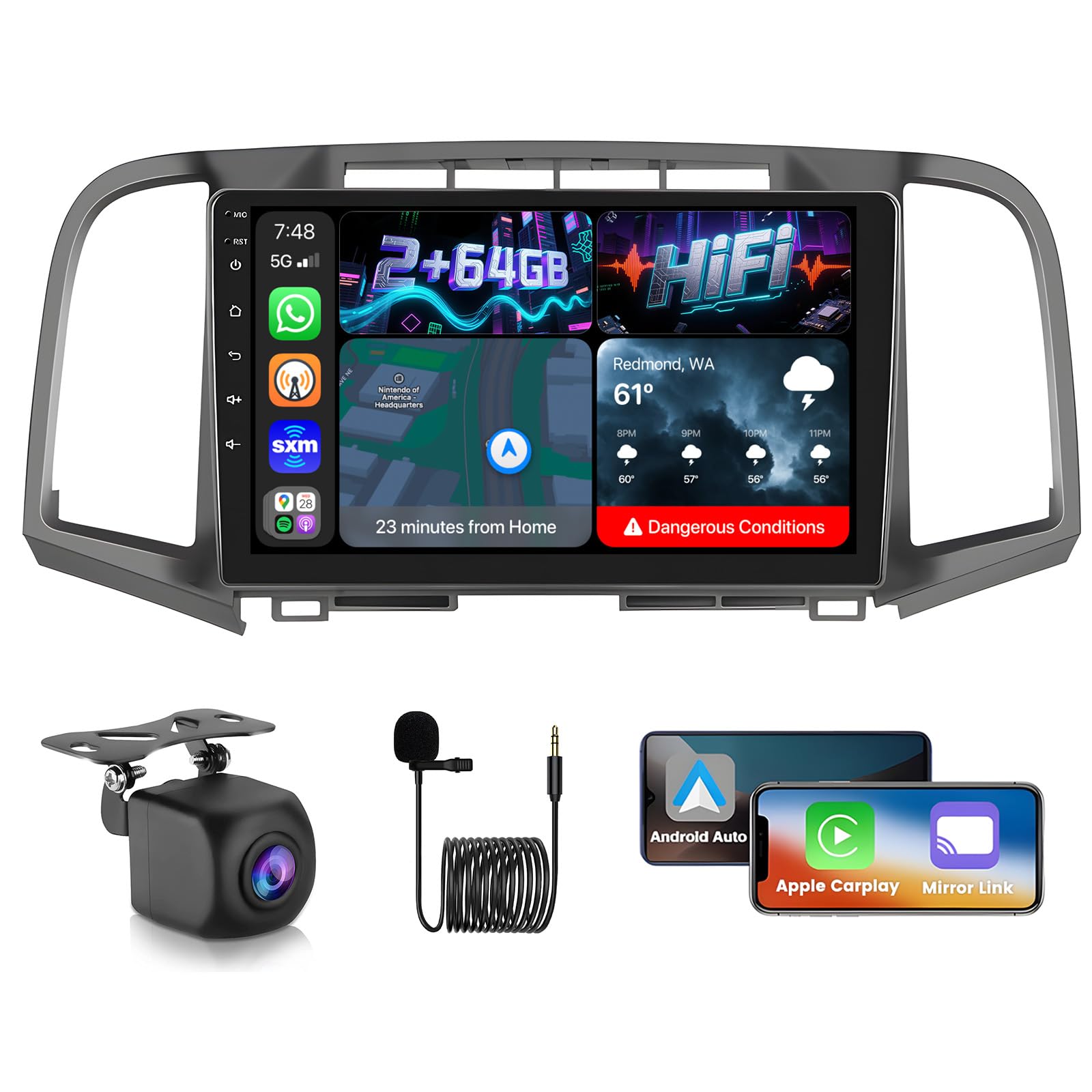 Photo 1 of [HiFi & 2G+64G] Car Radio for Toyota Venza 2009-2016 with Wireless Carplay/Android Auto, 9 Inch Android 13 IPS Touch Screen for Venza Bluetooth Radio with GPS, WiFi, Mirror Link + AHD Backup Camera