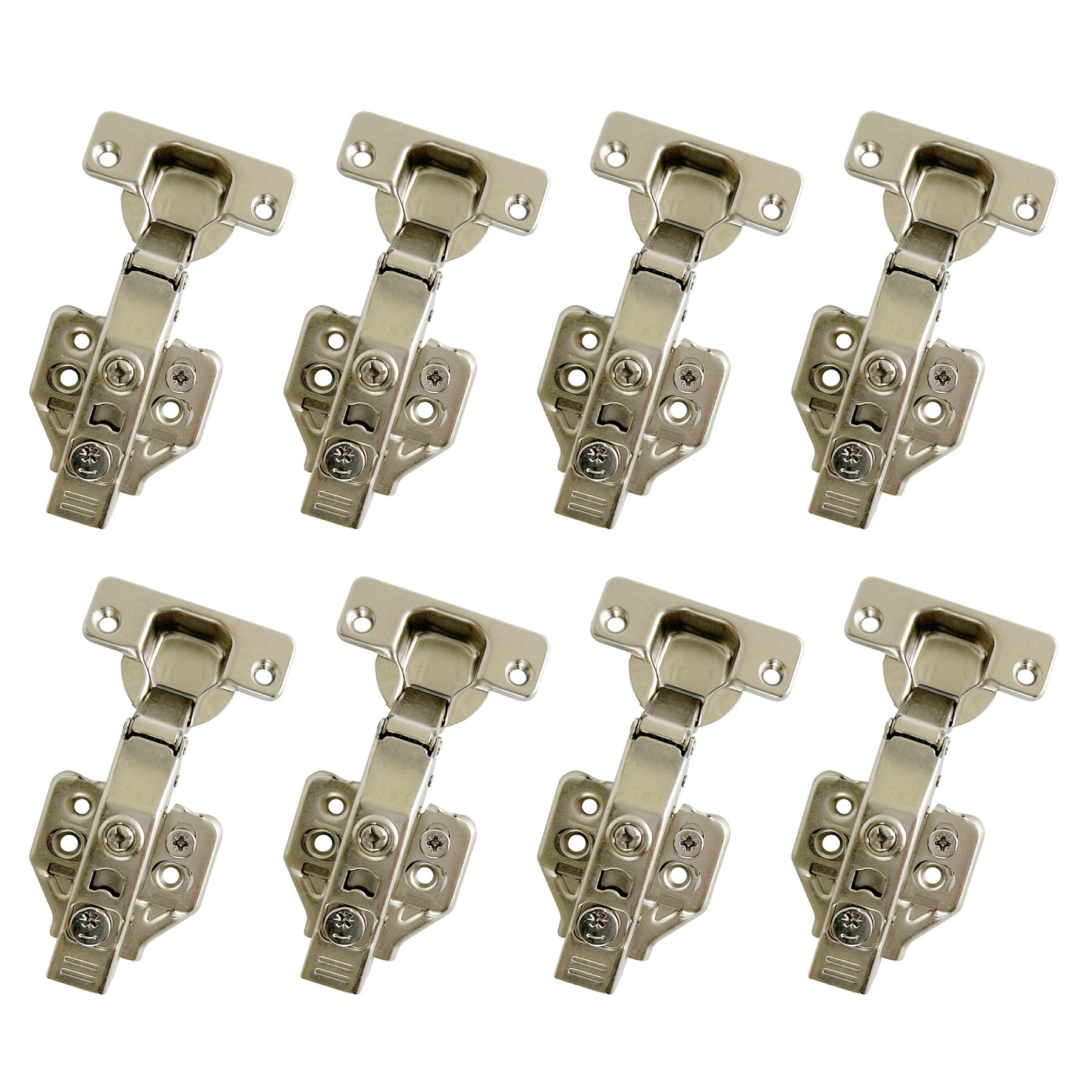 LIKERAINY 105 Degree Full Overlay Hinges 35mm with Damper Soft Closing Kitchen Cabinet Cupboard Wardrobe Door Hinge Pack of 8