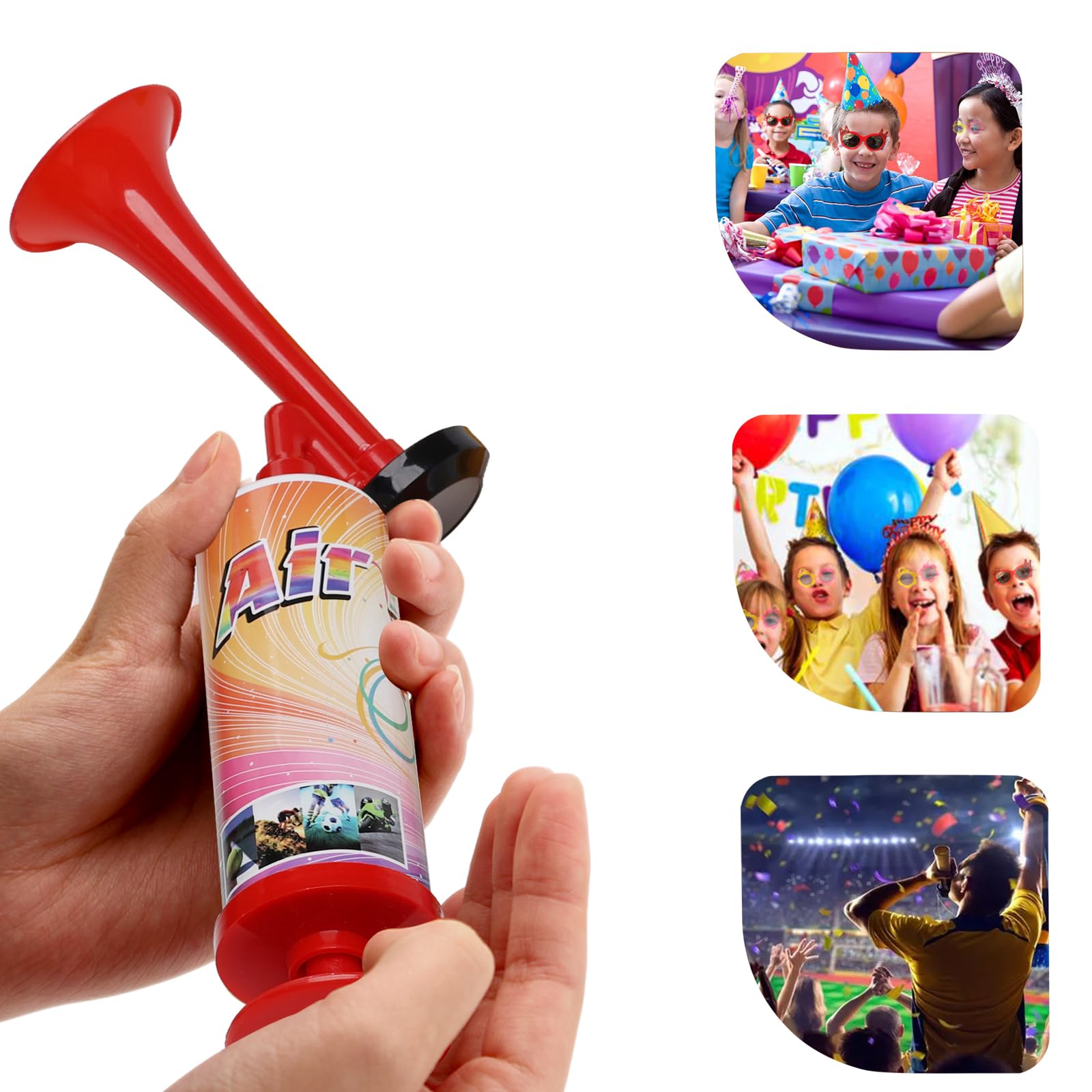 Handheld Horn, BANHAO Football Air Horn Hand Push Pump Children Party Noisemaker Cheer-leading Fans 2pcs
