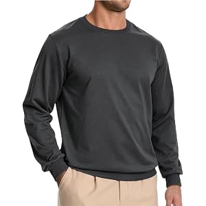 ZITY Men's Athletic Crewneck Sweatshirt Classic Versatile Lightweight Long Sleeve Sweatshirts for Men