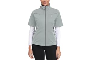 Little Donkey Andy Women's Short Sleeve Jacket Windproof Lightweight Vest for Golf Hiking Running