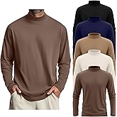 Evervibe 5 Pack Mens Big and Tall Mock Turtleneck Long Sleeve Shirts Plus Size Basic Casual Thermal Pullover Tops