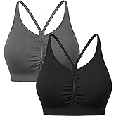 GXXGE Y Back Sports Bras for Women High Impact Spaghetti Thin Strap Fitness Gym Activewear Workout Yoga Bra