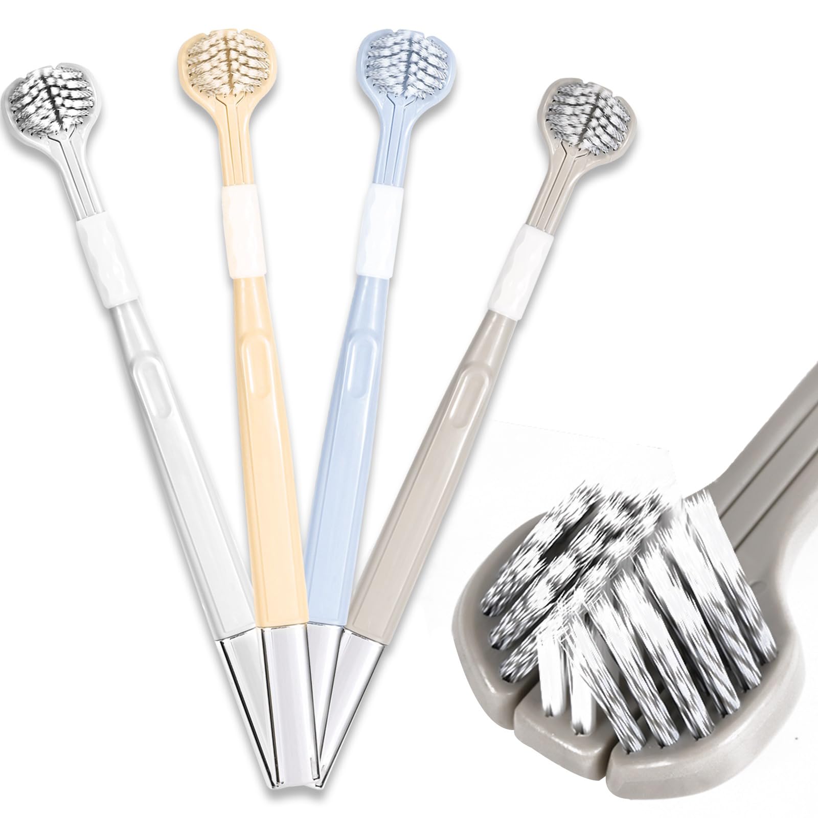 Photo 1 of Lnncdsc Toothbrush for Sensitive Gums, Spiral conical Soft toothbrushes for Adults, Teeth for deep Cleaning, Effectively Improve Gum Recession, Redness and Sensitivity. 4 Piece Tooth Brush Pack.