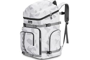 YOREPEK 65L Ski Boot Bag Backpack with 8 Pockets, Waterproof Ski Snowboard Boot Bags for Air Travel, Ski Gear Bag Backpacks for Boots, Helmet, Goggle, Gloves, Pants, Jacket, Accessories for Adults