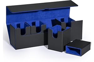 Card Deck Box with Dice Tray for MTG, 5 in 1 Deck Case Holds 800+ Unsleeved Cards, Strong Magnet Card Organizer Compatible wi