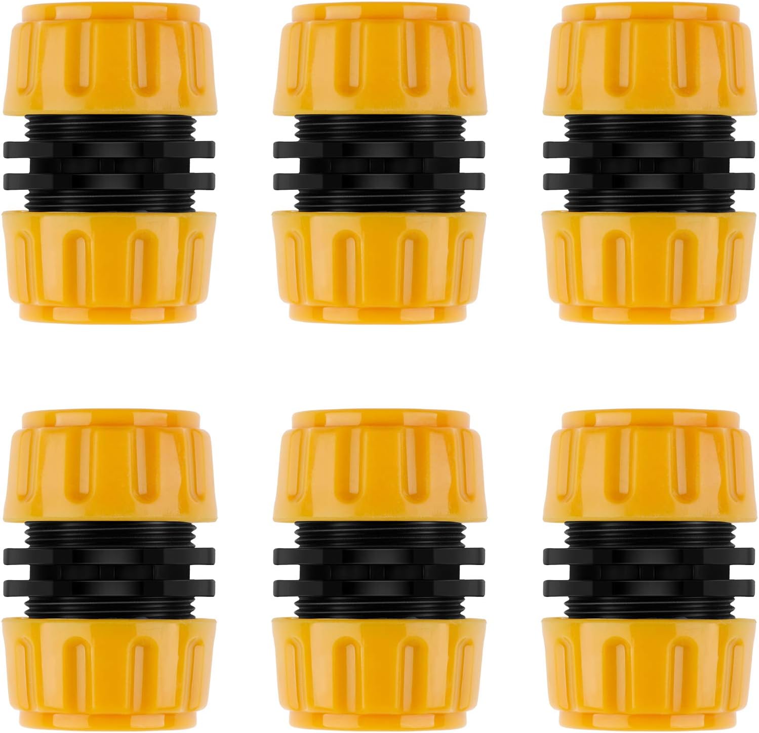 6 Pack Plastic Hose Repair Connector, Quick Fix Extend Connector for 1/2 Inch Garden Hose Pipe
