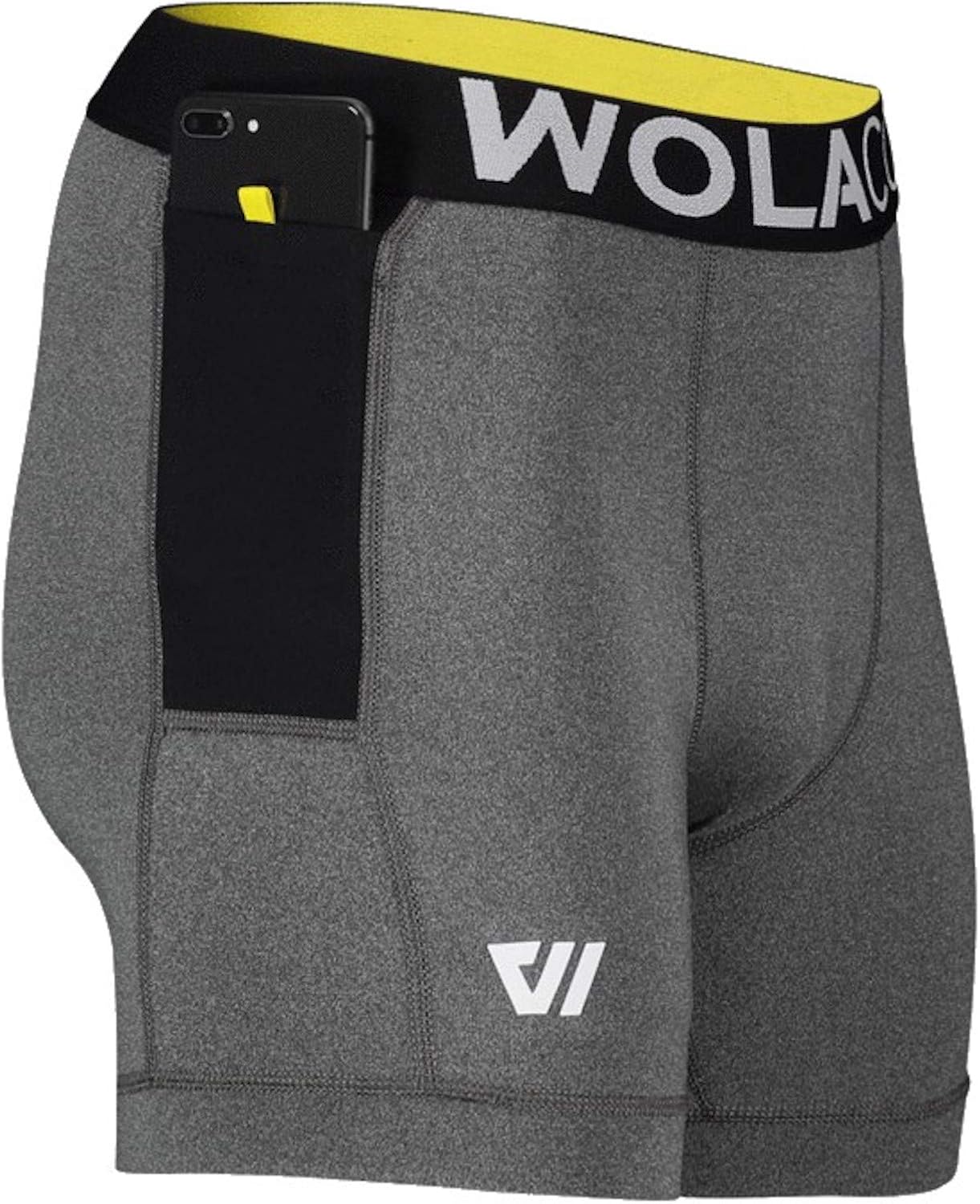 WOLACO North Moore Mens Compression Shorts 6" Inseam Compact Sports