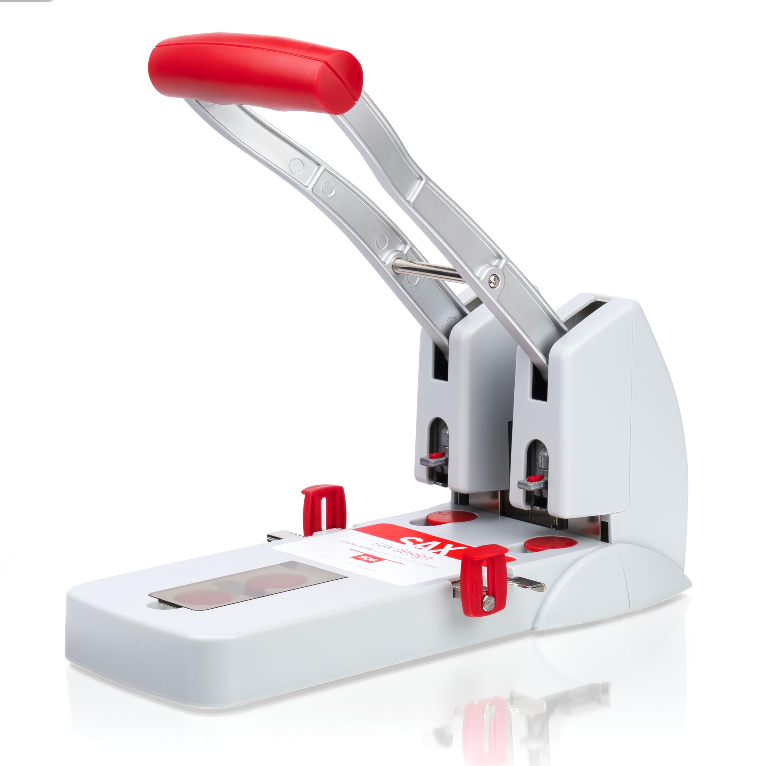 SAX Design 0-908-10 Profile Hole Punch/Power Hole Punch | 150 Sheets | Low Force | 2-Way and 4-Hole Punching