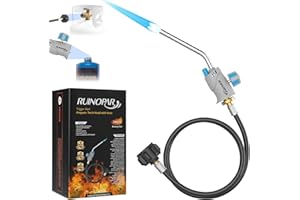 RUINOPAR Propane Torch Head, Trigger Start Propane Gas Welding Torch with 5FT Hose, Blow Torch lighter with Self Ignition and Flame Adjustable Valve for Soft Soldering, Brazing, Thawing, Cooking