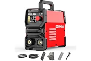 DOMHOAI 135A Stick Welder, ARC/Lift TIG Welding Machine 110V with Synergic Control, IGBT Inverter Digital Display Portable MMA Welder Machine with Hot Start, Arc force, VRD and Anti-Stick