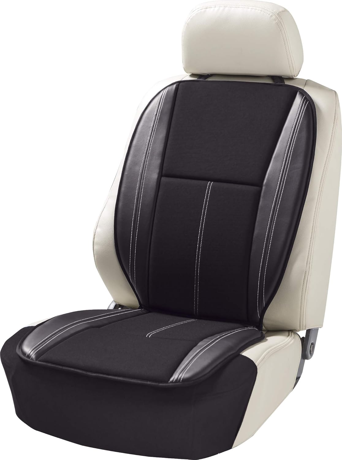 Amazon ボンフォーム シートクッション ベーシックレザー 軽 普通車 ダブル スカート型ストッパー付き ダブル45x104x2cm ブラック 5345 07bk シートクッション 車 バイク