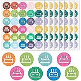 OLYCRAFT 2400Pcs/80 Sheets Planner Calendar Stickers Cake Stickers 0.5 Inch Colorful Cake Birthday Plan Sticker Calendar Sticker PVC Self-Adhesive Decals for Daily Plan DIY Scrapbooking