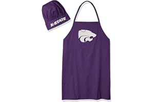 Pro Specialties Group NCAA Kansas State Wildcats Mens Chef Hat & Apron, Full Color Team Logo, One Size