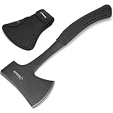 Hitdudu Camping Hatchet, Full Tang Camping Axe Splitting Axe for Wood Splitting and Kindling, Forged Carbon Steel Heat Treated Hand Maul Tool, Shock Reduction Handle with Anti-Slip Grip