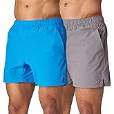 Men's 5 Inch Swim Trunk's with Liner 2 Pack Mens Stretch Quick Dry Beach Shorts Swimming Trunks & Bathing Suits for Men