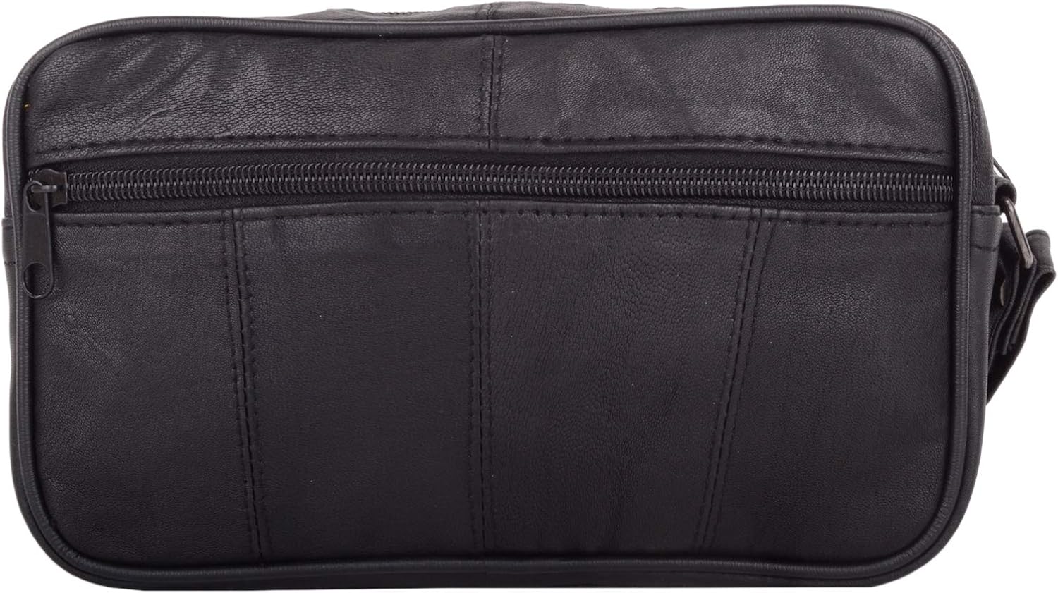 Valita Soft Nappa Leather Mulit Functional Travel Holiday Document Clutch Bag with Wrist Strap, Black - Image 4