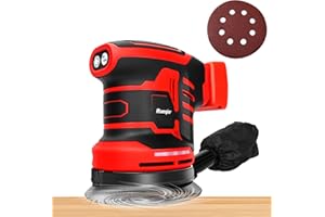 RUEQIOR Random Orbit Sander for Milwaukee 18v Battery(Tool Only),Brushless Motor 6 Variable Speed Orbital Hand Sander with Dust Collector for Woodworking Sanding and Polishing