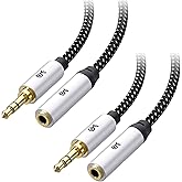 Cable Matters Paquete de 2 cables de extensión de auriculares de 10 pies (cable de extensión de 0.138 in/cable de extensión a