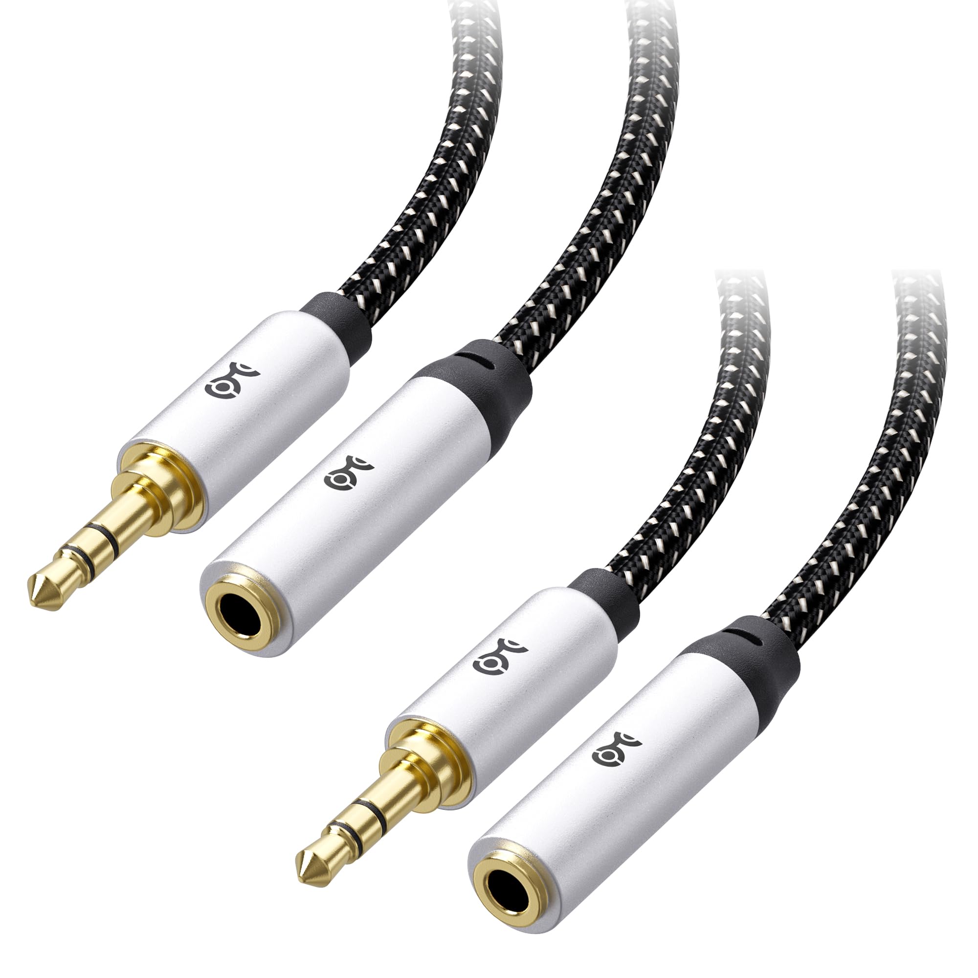 Cable Matters 2-Pack Headphone Extension Cable (3.5mm Extension Cable) in Black – 15 Feet / 4.5 Meters
