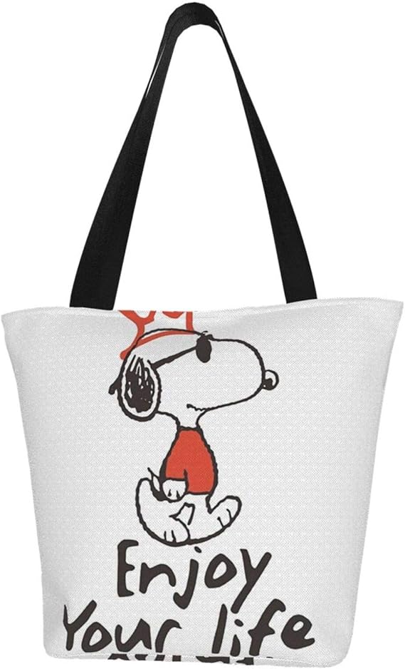 Amazon Snoopy スヌーピー トートバッグ ショッピングバッグ 斜めがけバッグ キャンパストートバック ハンドバッグ シンプル レディース 軽量 大容量 帆布 肩掛けバッグ おしゃれ かわいい ファスナー付き 人気 女性 通勤用 通学 トートバッグ