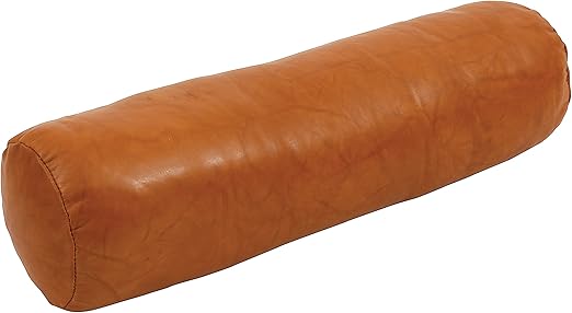 Amazon Com Bloomingville Leather Bolster Pillow Camel Color