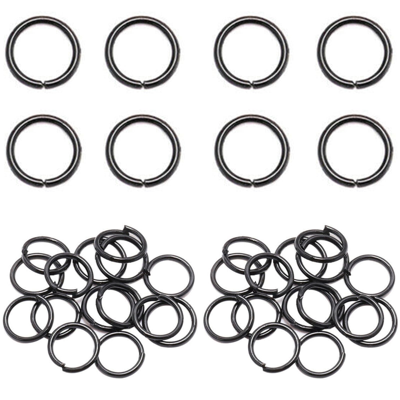 Leliafleury 10mm Open Jump Rings Metal Jump Rings Connector Rings for DIY Craft Making (Gun Black)