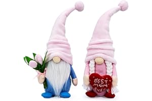 Lovinland Mothers Day Gnomes Plush Couple for Mom - Best Ever Gifts for Mom Who Have Everything from Daughter Son - Spring Tulips Gnomes