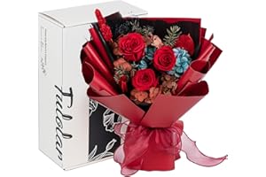 Fulolar Preserved Flowers Bouquet, Gift Box Packed Natural Long Lasting Forever Rose Mix Bouquet, Gift for Her Valentine's Da