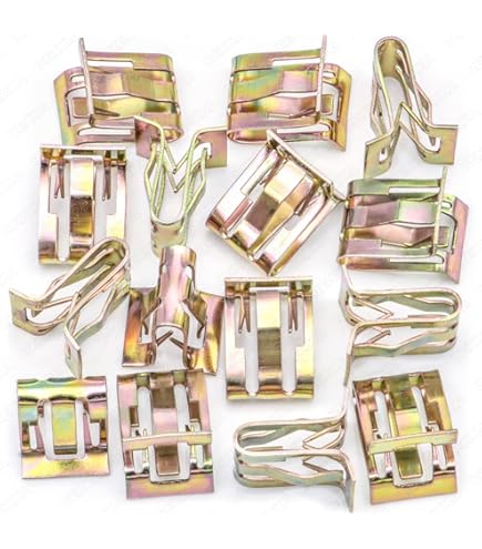 Swpeet 100Pcs 10 Dimensioni 7.9mm 10mm 11mm 13.1mm 14.1mm 15.3mm 15.8mm 16mm 17.3mm 18.2mm Metal Trim Panel Spring Clip Auto Car U-Clip Moulding Kit Compatibile con VW Audi 4A0-867-276A