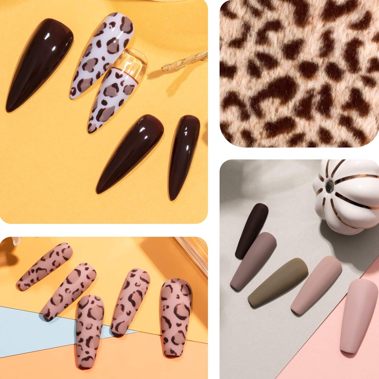 Beetles Gel Nail Polish Set, Coffee Café Collection Brown Neutral Beige Mauve Color Perfect for Autumn and Winter Nail Art Manicure Kit Soak Off LED Gel, 7.3ml Each Bottle Christmas Gifts Set : Beauty