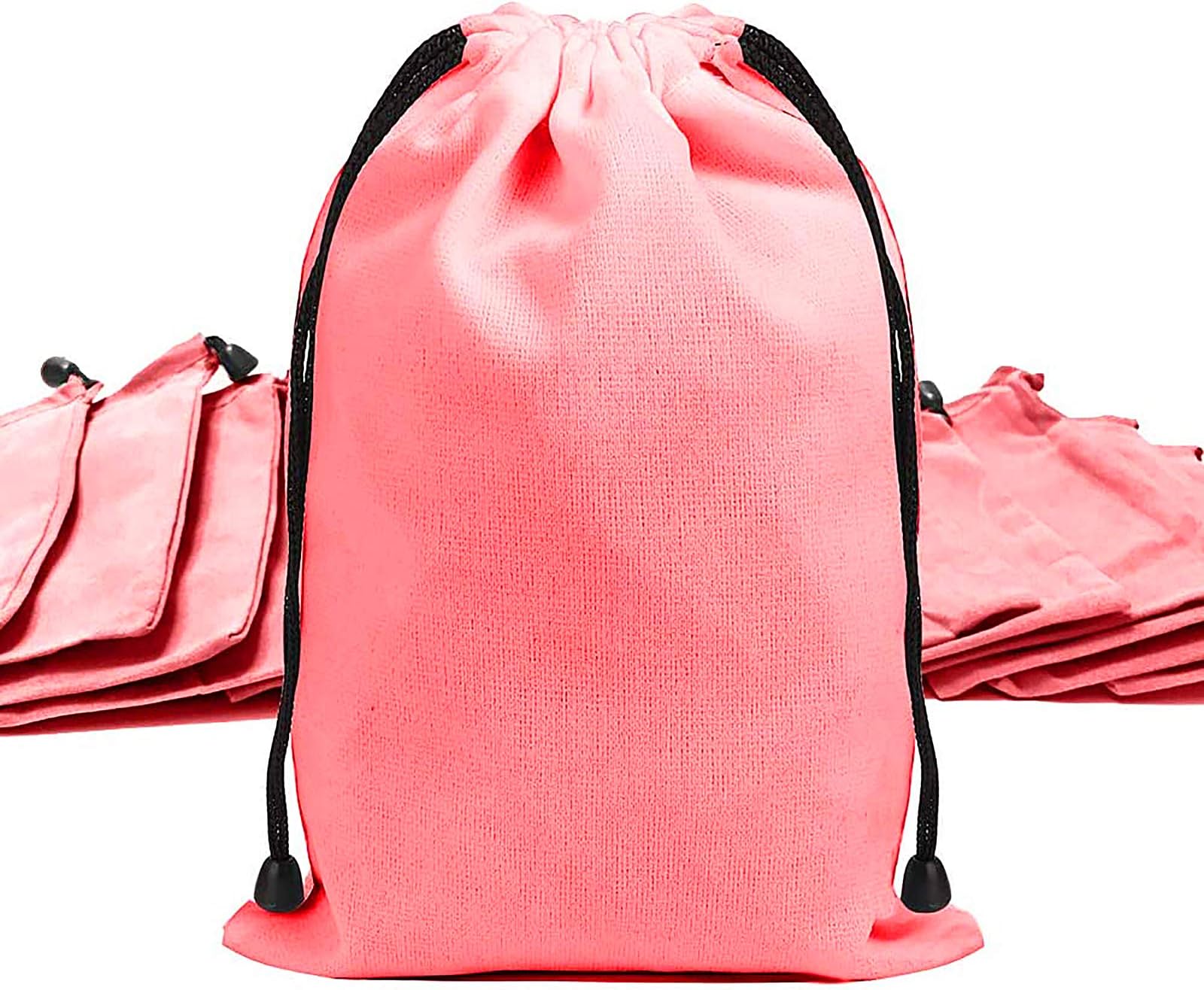 RUTICH Pack of 25 Large 6.75" X4.75" Pouch Bags - Elegant Velvet Drawstring Bags Jewelry Pouches for Jewelry, Gifts, Event Supplies (Pink)…