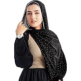 Xirhoot Hijab for Women Premium Chiffon Hijab Rhinestone Hijab Scraf for Women Muslim