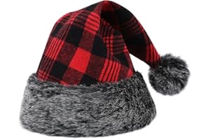 TWSANTAMAS Personalized Santa Hat - Super Soft Plush Christmas Hat for Adults, Unisex Holiday Party Gift