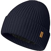 ATNKE Winter Beanie for Men Women, Unisex Thick Stocking Knit Cuffed Skull Cap Soft Warm Fleece Lined Ski Beanies Hat