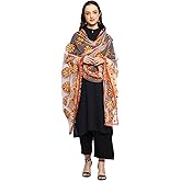 Weavers Villa Women's Heavy Net Embroidered Multi Fancy Phulkari Work Dupatta for Women