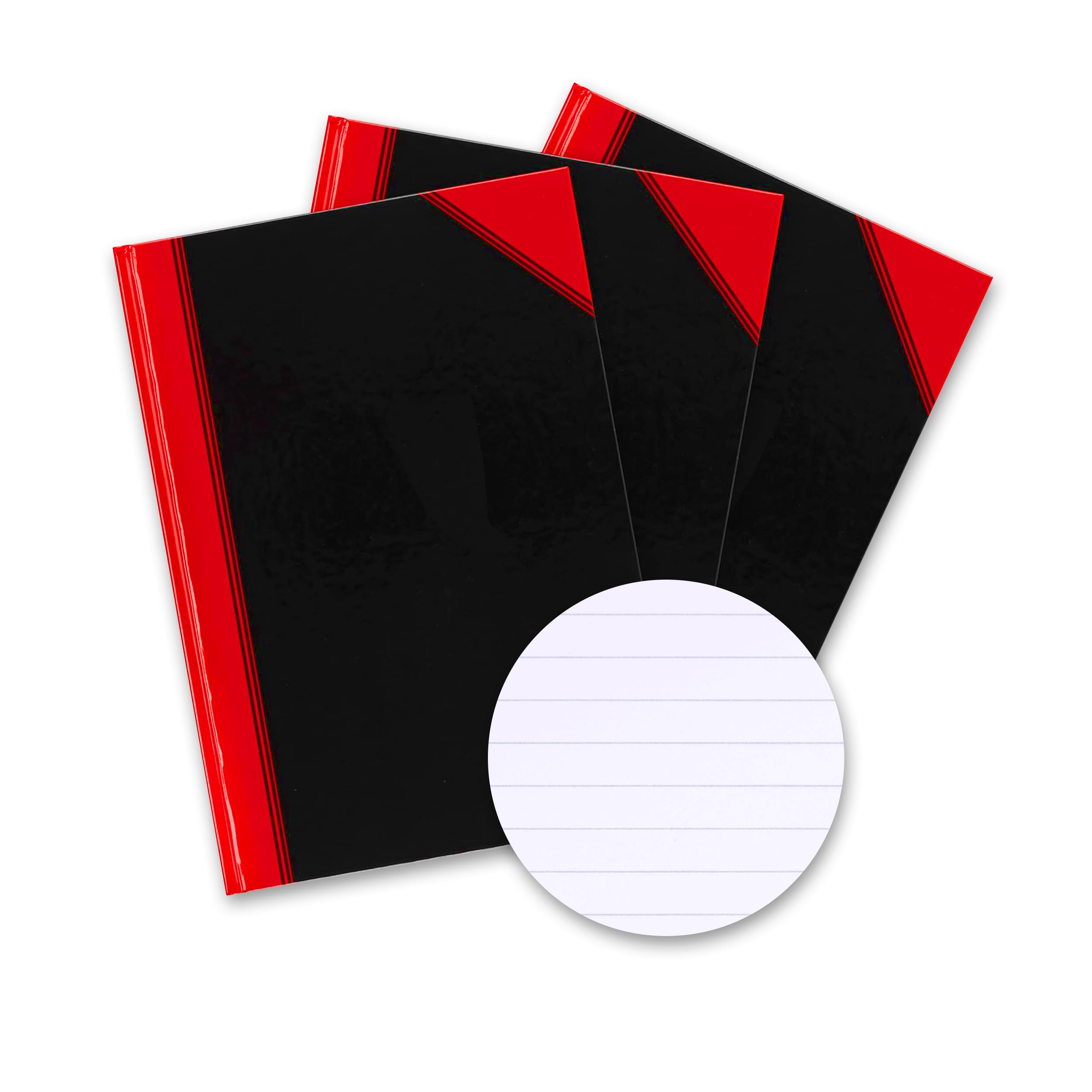 Bantex 3 x A4 Notebook Ruled 192 Pages 70gsm Hardback Black