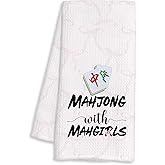 FTKBGHY Mahjong Gifts Kitchen Towels, Mahjong Gifts for Women Girls, Coquette Pink Bow Mah Jong Decorative Dish Hand Tea Towels for Bathroom Kitchen, 16x24 Inch