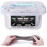 1.1lb Moldable Cosplay Foam Clay (Grey) – High Density for Intricate Designs | Air Dries to Perfection for Cutting with a Kni