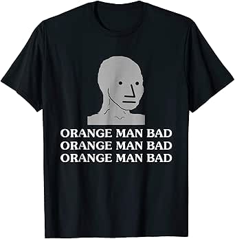 Amazon.com: NPC Meme T Shirt Orange Man Bad Funny ...