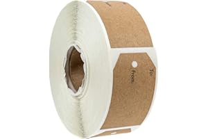 SBLABELS 1.15" x 2" Natural Brown Kraft to and from Gift Tag Stickers / 500 Brown Kraft to from Present Labels/Christmas Holiday Present Labels/Made in The USA