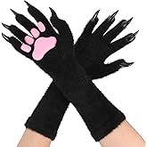 COSYEARS Animal Paw Gloves with Cat Bear Fox Wolf Dog Claws Pads for Halloween Party Cosplay